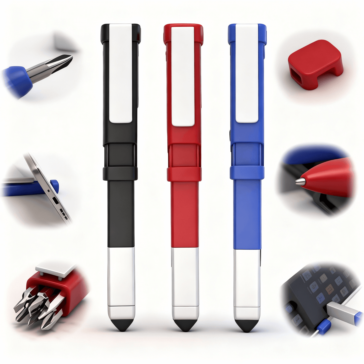 Pen-Shaped Phone Holder with Screwdriver Set Multifunction 6 in 1 Tech Tool Pen, Pen-Shaped Phone Holder with Screwdriver Set